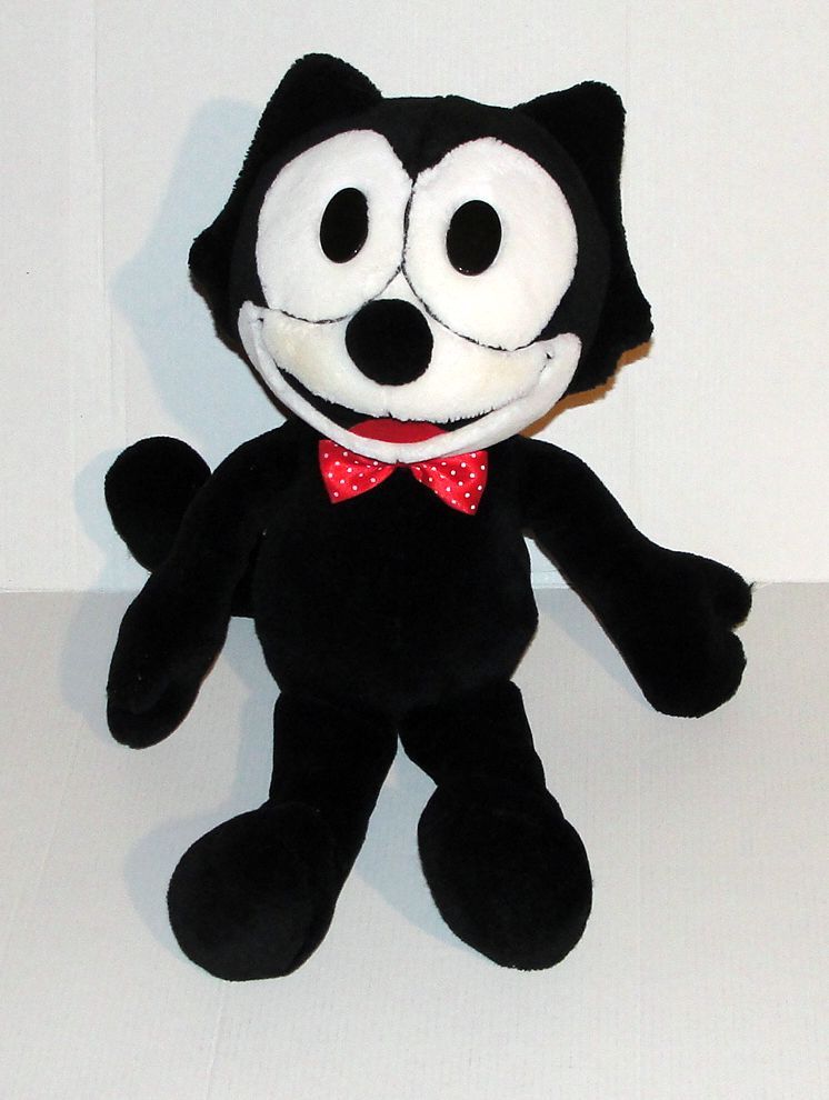 peluche felix le chat vintage jemini doudou chat noir et blanc