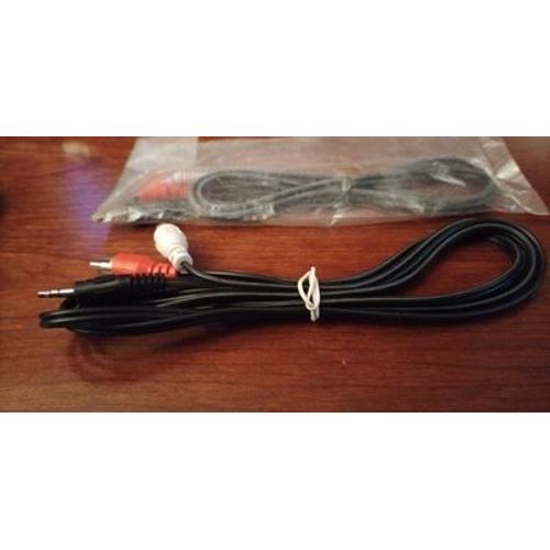 2 Câbles adaptateur audio jack 3,5 mm stéréo mâle vers 2x rca mâles 1,50 m noir