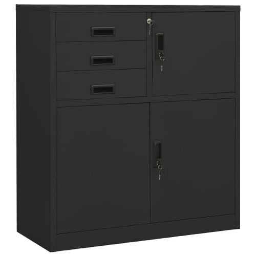 Vidaxl Armoire De Bureau Anthracite 90x40x102 Cm Acier