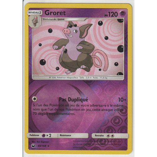 Carte Pokemon - Groret - 60/168 - Holo-Reverse - Soleil Et Lune 7 Tempete Céleste