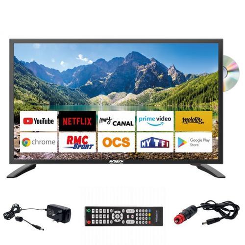 ANTARION TV LED 22" 55cm Smart Connect Lecteur DVD Intégré Camping-car