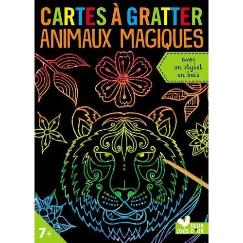 Cartes À Gratter Animaux Magiques - Avec Un Stylet En Bois