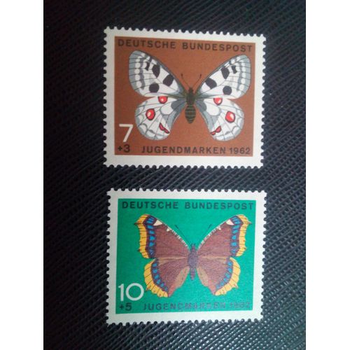 Timbre Allemagne / Rfa Yt 248 - 249 Pour La Jeunesse : Papillons 1962 (140106)