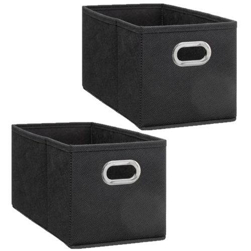 Lot de 2 Boites de rangement Largeur 15 x Hauteur 31 cm - Gris anthracite