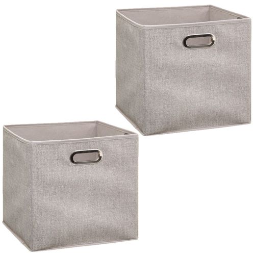 Lot de 2 Boites de rangement pliable - 31 x 31 - Beige chiné