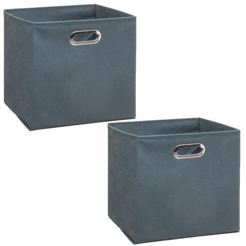 Lot de 2 Boites de rangement pliable - 31 x 31 - Bleu orage