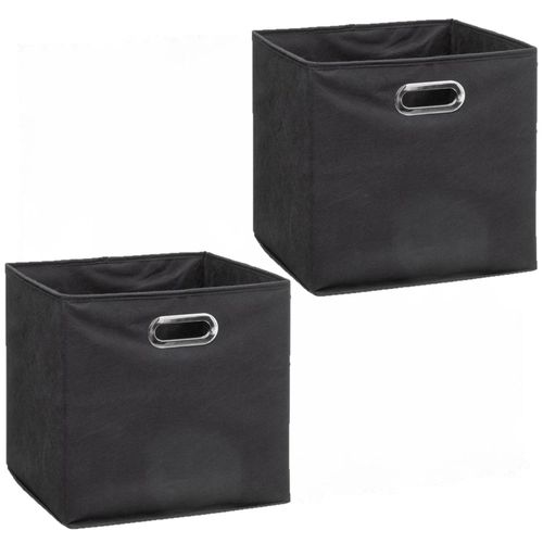 Lot de 2 Boites de rangement pliable - 31 x 31 - Gris anthracite