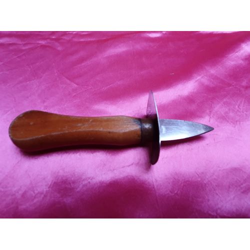 Ouvre-Huîtres Inox Manche Bois Vernis