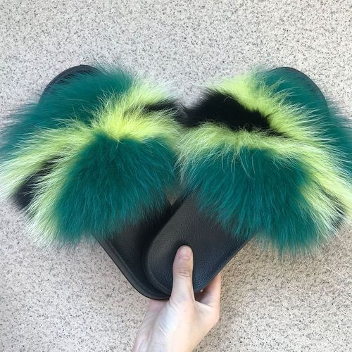 Pantoufles Confort En Véritable Fourrure De Renard Pour Femmes, Pour La Maison, Douces Tongs