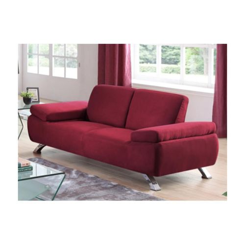 Canapé 2 Places En Microfibre Polka - Rouge