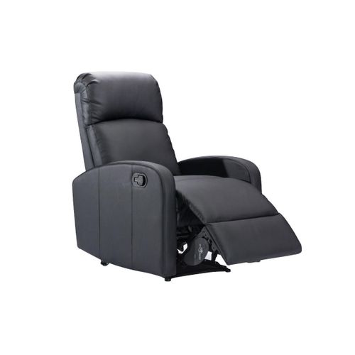 Fauteuil Relax En Simili Isao - Noir