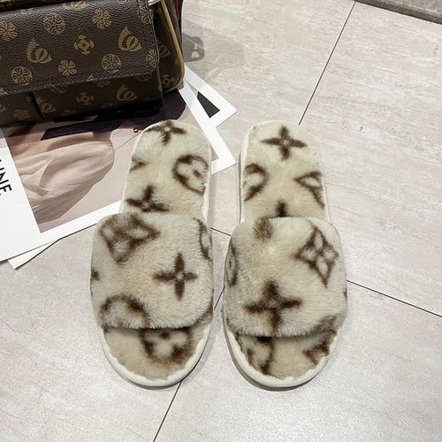 Pantoufles De Luxe En Coton Semellepaisse Et Bout Ouvert Pour Femmes, Chaussures D'extérieur Plates Et Blanches, Tongs D'automne, 4