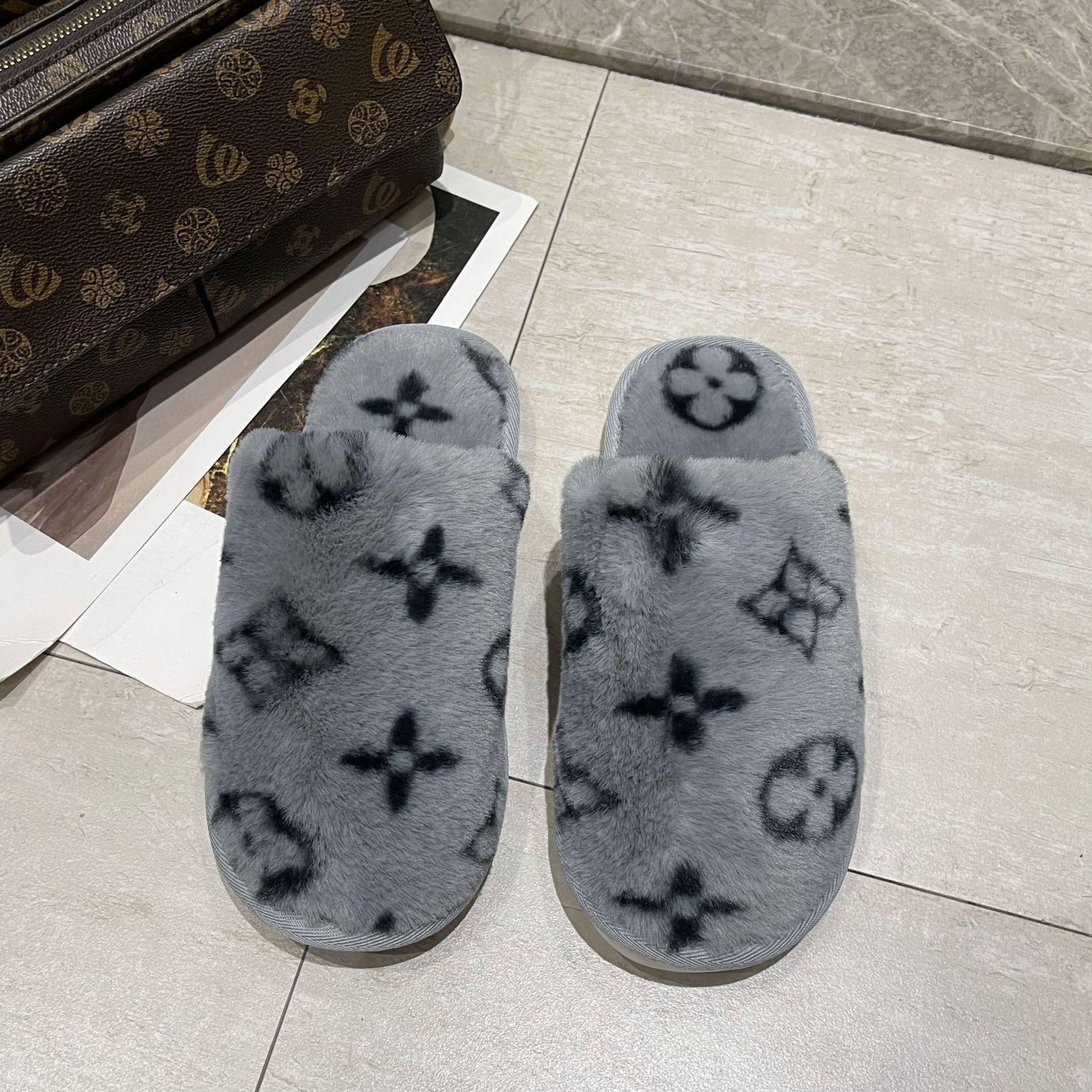 Pantoufles De Luxe En Coton  Semelle paisse Et Bout Ouvert...