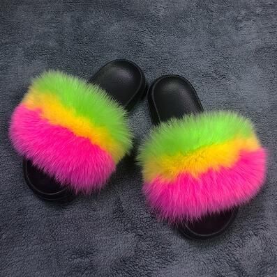Pantoufles De Luxe En Fourrure Moelleuse Pour Femmes, Tongs ...