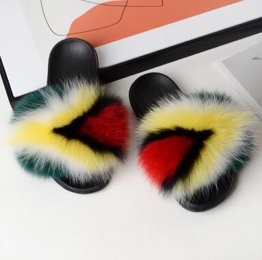 Pantoufles De Luxe En Fourrure Moelleuse Pour Femmes, Tongs ...