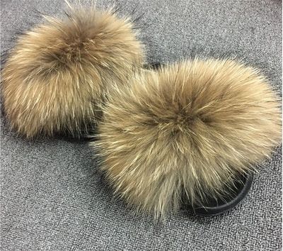 Pantoufles De Luxe En Fourrure Moelleuse Pour Femmes, Tongs ...