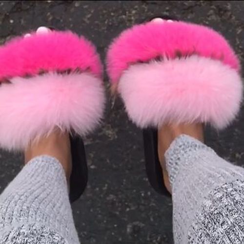 Pantoufles De Luxe En Fourrure Moelleuse Pour Femmes, Tongs D'intérieur Chaudes, En Peluche, Incroyables