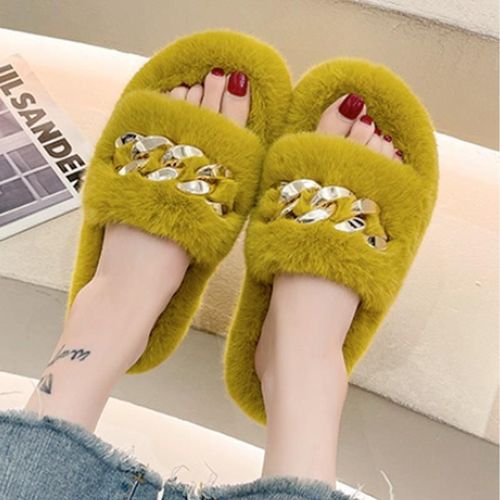 Pantoufles De Luxe Pour Filles, Tongs En Fourrure Moelleuse Pour Femmes, Intérieur Chaud, Incroyable, En Peluche
