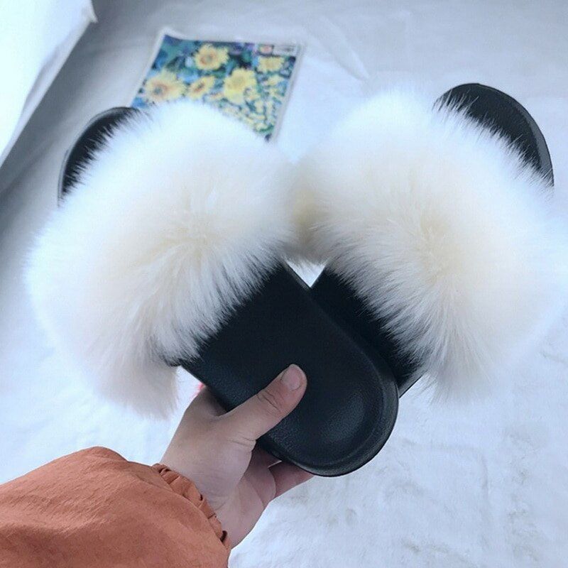 Pantoufles De Luxe Pour Filles, Tongs En Fourrure Moelleuse ... - 5