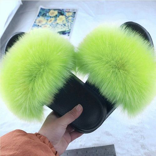 Pantoufles De Luxe Pour Filles, Tongs En Fourrure Moelleuse Pour Femmes, Intérieur Chaud, Incroyable, En Peluche