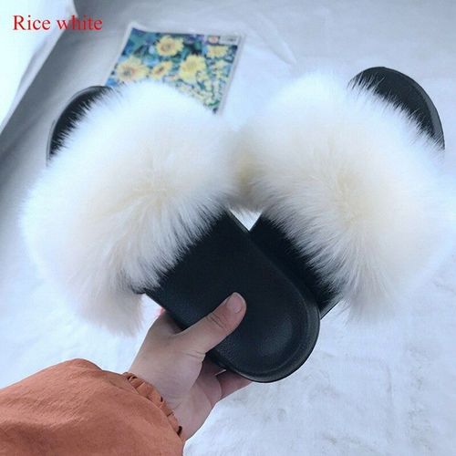 Pantoufles De Luxe Pour Filles, Tongs En Fourrure Moelleuse Pour Femmes, Intérieur Chaud, Incroyable, En Peluche