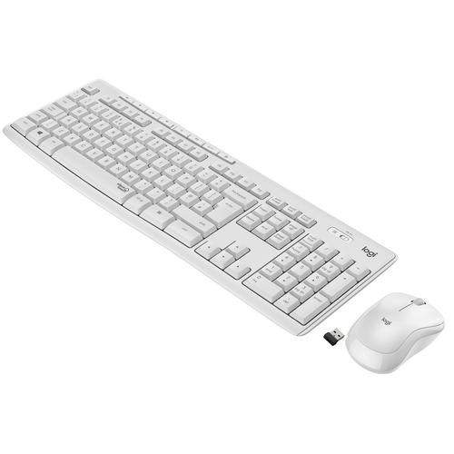 Logitech MK295 Silent - Ensemble clavier et souris - sans fil - 2.4 GHz - International US - blanc cassé