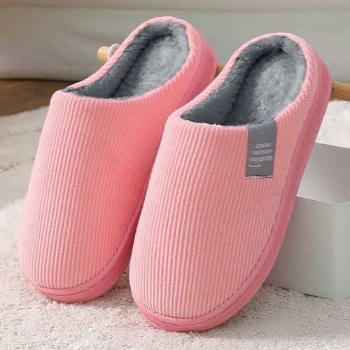 Pantoufles De Maison Antidérapantes Imperméables Pour Hommes Et Femmes, Chaussures D'hiver Chaudes D'intérieur En Coton, En Mousse Mémoire De Forme