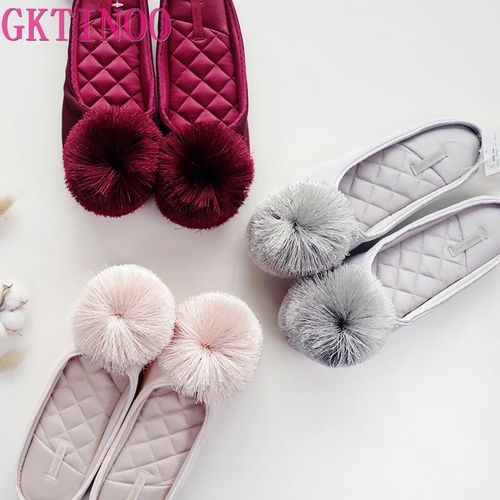 Pantoufles De Maison Chaudes Pour Femmes, Chaussures D'intérieur Souples Et Antidérapantes, Mignonnes, En Fourrure, Pour Automne Et Hiver