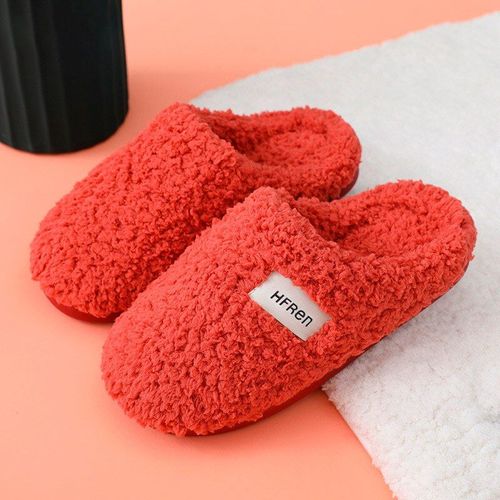 Pantoufles De Maison En Coton Doux Pour Femmes, Chaussures D'hiver Chaudes Enfiler, Pantoufles D'intérieur Pour Femmes, Amoureux De La Chambre Coucher, Couples