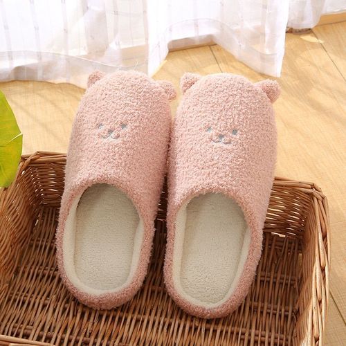 Pantoufles De Maison En Fausse Fourrure Pour Femmes, Chaussures Plates D'hiver Pour Garder Au Chaud