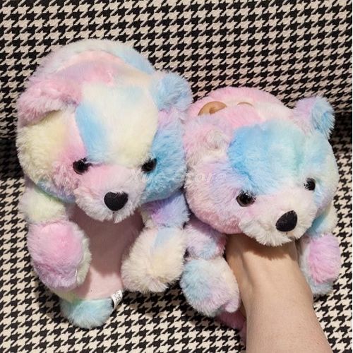 Pantoufles De Maison En Peluche Ours En Peluche Pour Femmes, Marron, Intérieur Doux Antidérapant, Fausse Fourrure, Pantoufles De Maison Mignonnes, Chaussures Chaudes D'hiver Pour Femmes