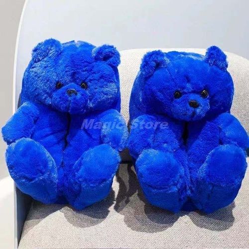 Pantoufles De Maison En Peluche Ours En Peluche Pour Femmes, Marron, Intérieur Doux Antidérapant, Fausse Fourrure, Pantoufles De Maison Mignonnes, Chaussures Chaudes D'hiver Pour Femmes