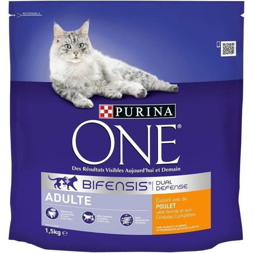 Purina One Croquettes Au Poulet Et Aux Céréales Completes One - Pour Chat Adulte - 1.5 Kg