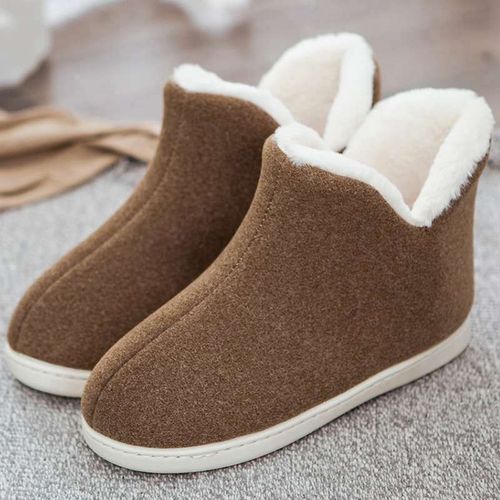 Pantoufles De Maison En Peluche Pour Femmes, Chaussures Hautes D'intérieur, Chaussures Plates D'hiver, Pantoufles De Maison, Sapatos Mujer