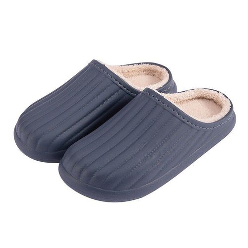Pantoufles De Maison Imperméables Et Antidérapantes Pour Hommes Et Femmes, Chaussures D'hiver Chaudes D'intérieur En Coton, Semellepaisse Et Souple, Mousse Mémoire De Forme, Pour Couples