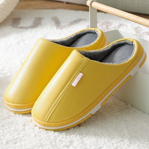 Pantoufles De Maison Imperméables Et Antidérapantes Pour Hommes Et Femmes, Chaussures D'hiver Chaudes D'intérieur En Coton, Semellepaisse Et Souple, Mousse Mémoire De Forme, Pour Couples