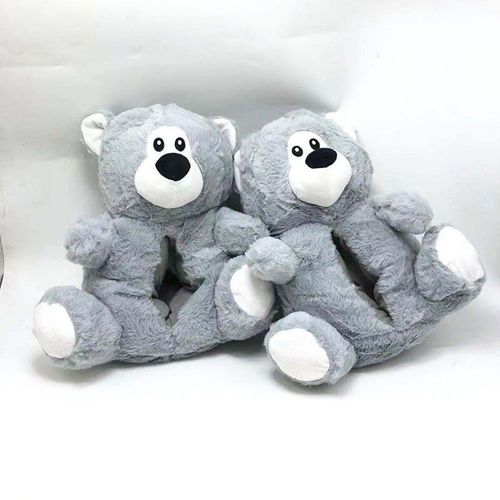 Pantoufles De Maison Mignonnes Pour Femmes, Ours En Peluche, Pantoufles D'hiver De Fourrure De Dessin Animé, Glissades Intérieures En Peluche De Taille Unique, Pantoufles Chaudes De Sol De Maison Pour Dames