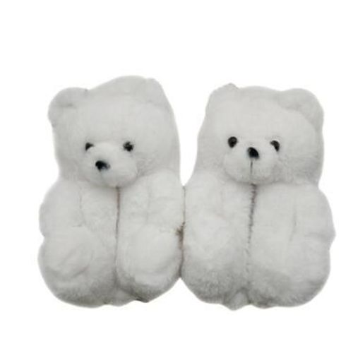 Pantoufles De Maison Mignonnes Pour Femmes, Ours En Peluche, Pantoufles D'hiver De Fourrure De Dessin Animé, Glissades Intérieures En Peluche De Taille Unique, Pantoufles Chaudes De Sol De Maison Pour Dames