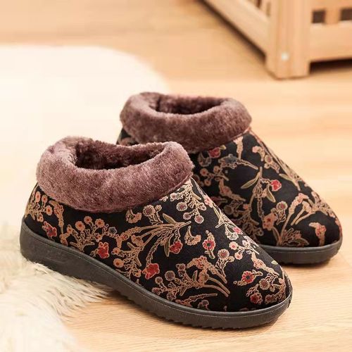 Pantoufles De Maison Pour Femmes, En Coton, Peluche Chaude D'hiver, Antidérapantes, Velours, Chaussures En Coton, Couple, Chaussures D'intérieur Souples Pour Hommes - 40
