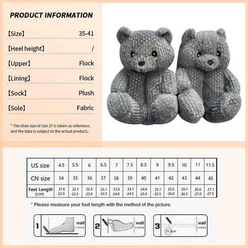 Pantoufles De Marque En Peluche Pour Femmes, Ours En Peluche, Noël, Style Mignon, Fausse Fourrure, Chaussures Chaudes Antidérapantes Douces Pour Intérieur, U-double