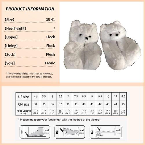 Pantoufles De Marque En Peluche Pour Femmes, Ours En Peluche, Noël, Style Mignon, Fausse Fourrure, Chaussures Chaudes Antidérapantes Douces Pour Intérieur, U-double