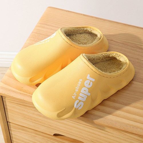 Pantoufles De Ménage Super D'hiver Pour Femmes, Diapositives Imperméables Pour Couples, Sandales Antidérapantes En Peluche De Coton, Chaussures D'intérieur Et D'extérieur Pour La Maison