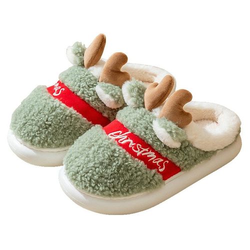 Pantoufles De Noël Semellepaisse Pour Homme Et Femme, Chaussures Chaudes D'intérieur, En Peluche Douce, Pour Amoureux Du Sol, Plateforme Hiver