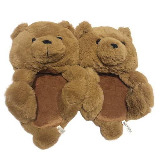 Pantoufles De Noël En Peluche Pour Femmes, Pantoufles De Maison En Fausse Fourrure, Tongs Fourrure Pour Femmes