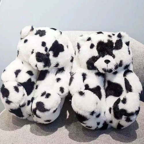 Pantoufles De Noël En Peluche Pour Femmes, Pantoufles De Maison En Fausse Fourrure, Tongs Fourrure Pour Femmes