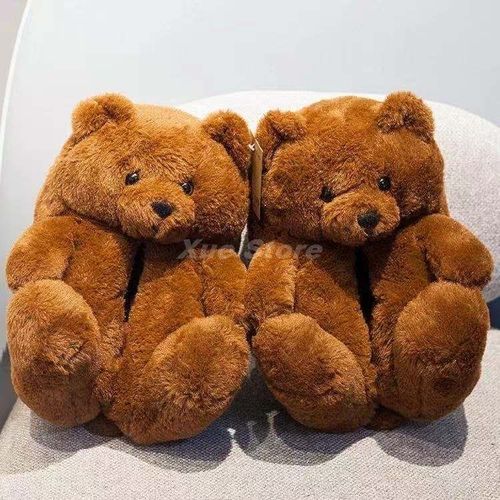 Pantoufles De Noël En Peluche Pour Femmes, Pantoufles De Maison En Fausse Fourrure, Tongs Fourrure Pour Femmes