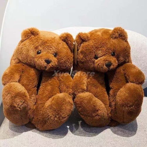Pantoufles De Noël En Peluche Pour Femmes, Pantoufles De Maison En Fausse Fourrure, Tongs Fourrure Pour Femmes