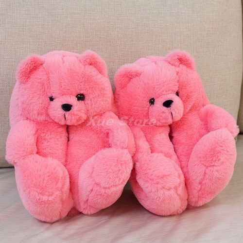 Pantoufles De Noël En Peluche Pour Femmes, Pantoufles De Maison En Fausse Fourrure, Tongs Fourrure Pour Femmes