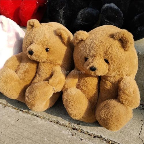 Pantoufles De Noël En Peluche Pour Femmes, Pantoufles De Maison En Fausse Fourrure, Tongs Fourrure Pour Femmes