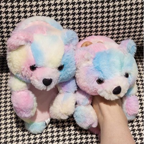 Pantoufles De Noël En Peluche Pour Femmes, Pantoufles De Maison En Fausse Fourrure, Tongs Fourrure Pour Femmes
